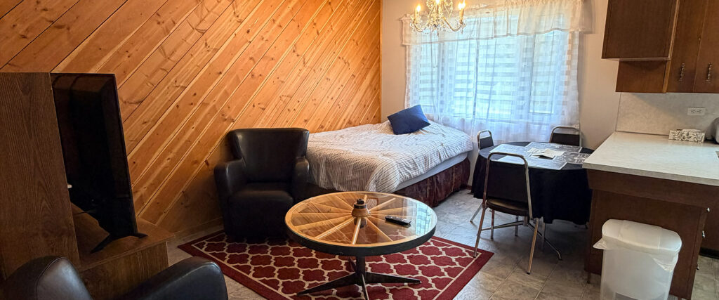 Inside Suite 2 at Rawhides, Saskatchewan